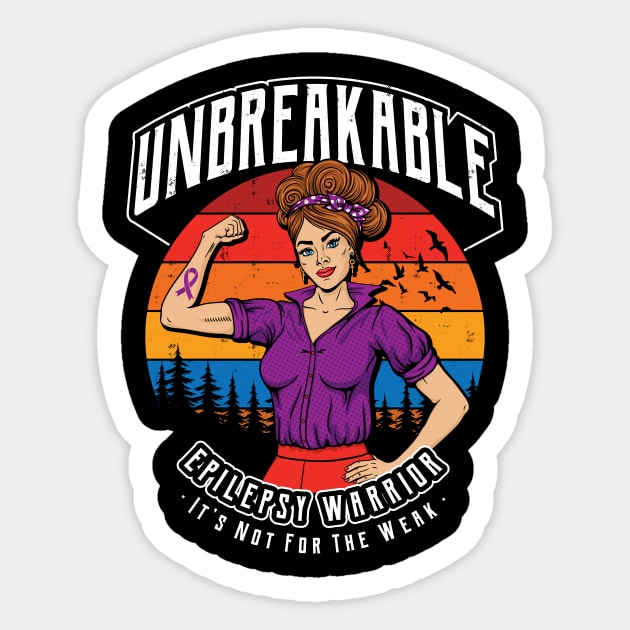 Unbreakable Epilepsy Warrior Sticker by yaros